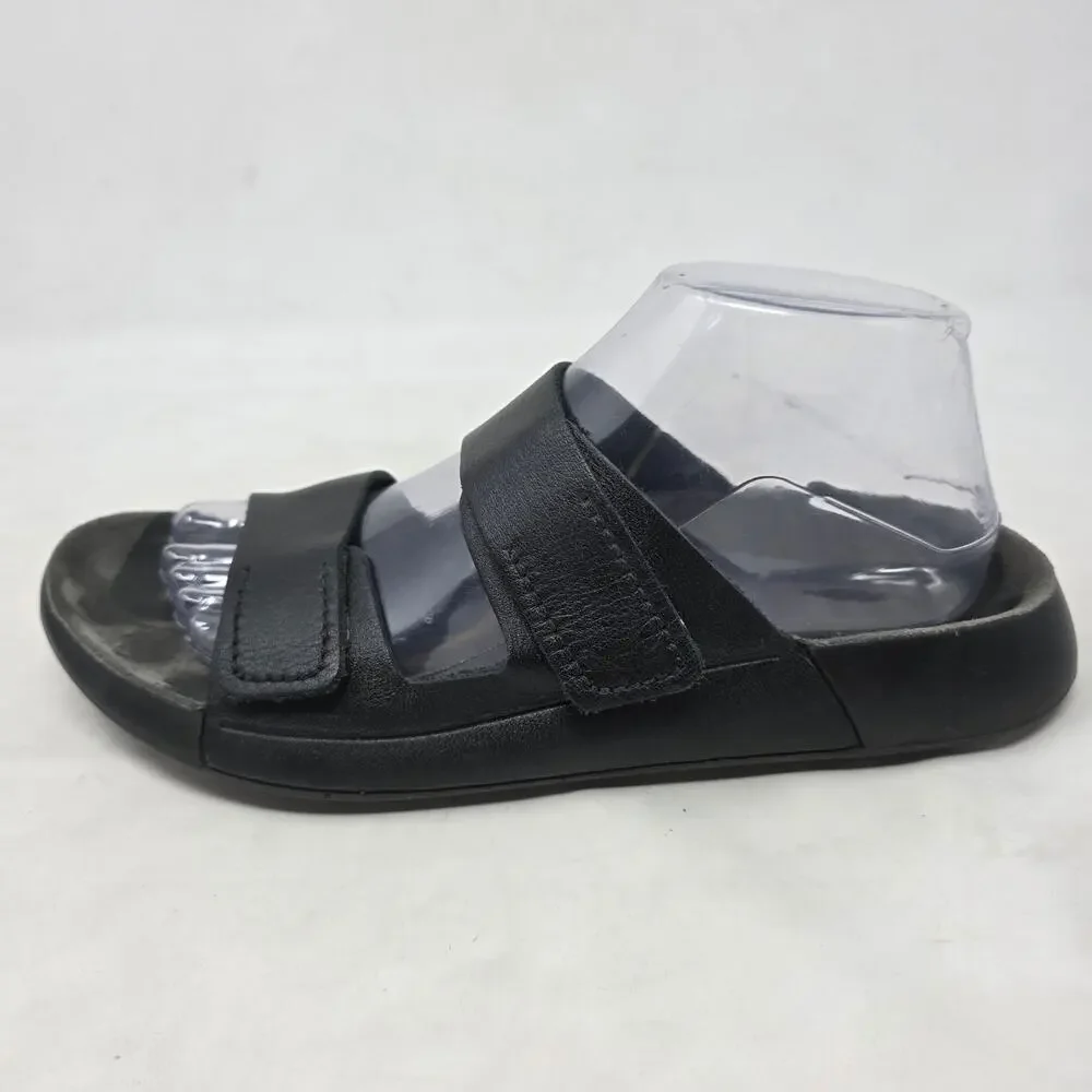Ecco Phorene Cozmo Black Leather Comfort Slide Sandals Women's US 9